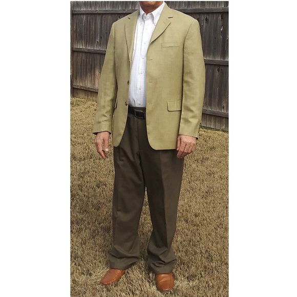 Gianfranco Ruffini Men's Sports Jacket Silk & Worsted Wool Size 39  Tan - Picture 3 of 7